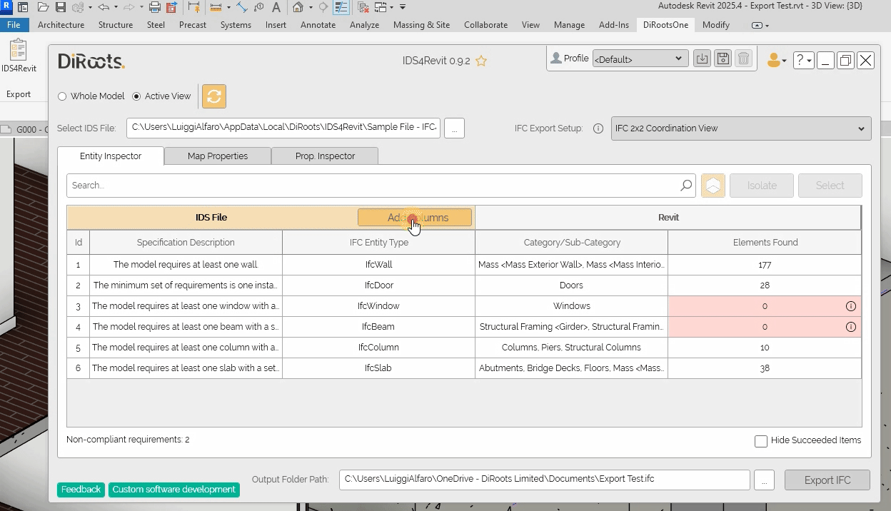 IDS4Revit Add Data to Tables
